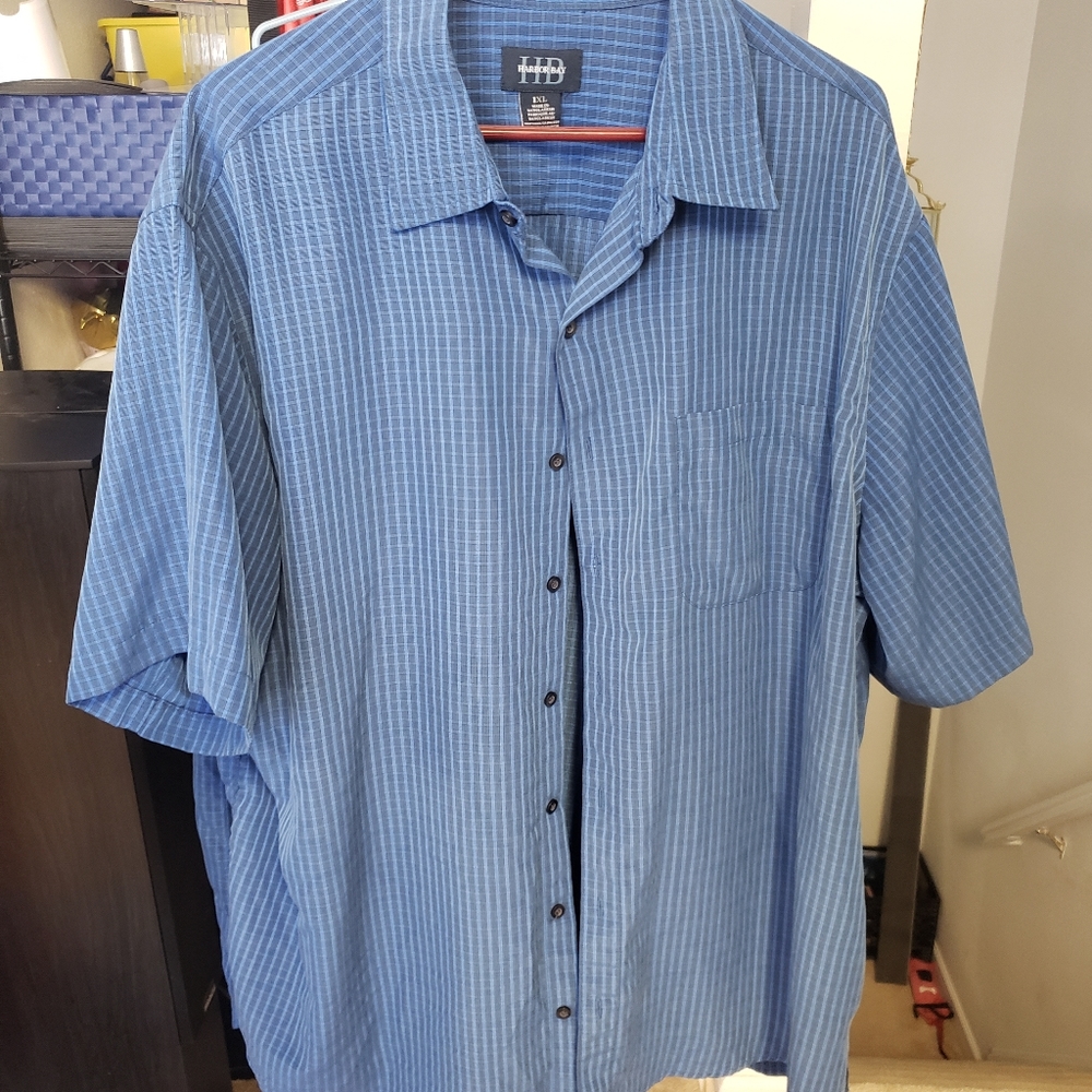 Blue button down t shirt